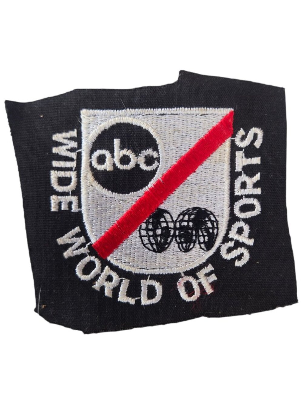 Vintage ABC Wide World Of Sports Embroidered Patch Black White AS IS READ